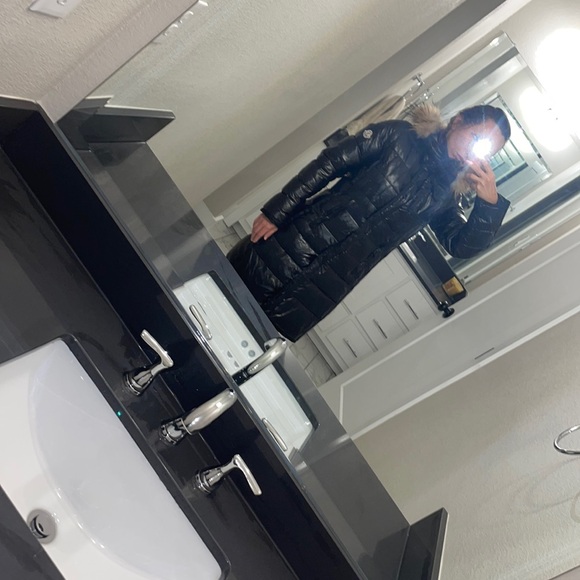 Winter Black Jacket Real Fur Size 1 - Picture 15 of 17